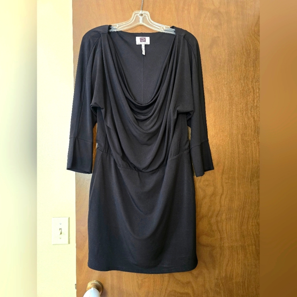 Laundry By Design Cowl-Neck 3/4 Sleeve Mini Dress